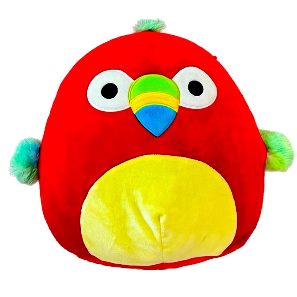 Kellytoy Squishmallows Paco Red Parrot 14” Soft Plush Squishy Toy Animal